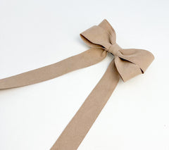 Suede Velvet hair Bow- Camel Gabificent