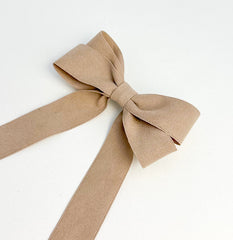 Suede Velvet hair Bow- Camel Gabificent