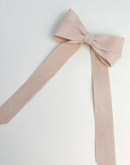 Suede Velvet hair Bow- Cream Gabificent