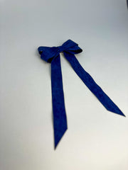 Suede Velvet hair Bow- Dark Blue Gabificent