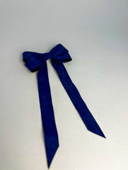 Suede Velvet hair Bow- Dark Blue Gabificent