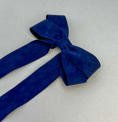 Suede Velvet hair Bow- Dark Blue Gabificent