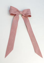 Suede Velvet hair Bow- Pink Gabificent