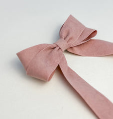 Suede Velvet hair Bow- Pink Gabificent