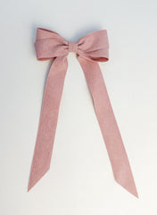 Suede Velvet hair Bow- Pink Gabificent