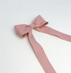 Suede Velvet hair Bow- Pink Gabificent