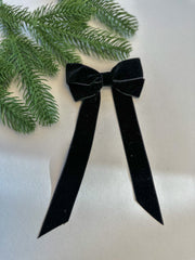Velvet hair Bow- Black Gabificent