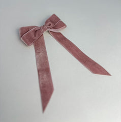 Velvet hair Bow- Dusty Pink Gabificent