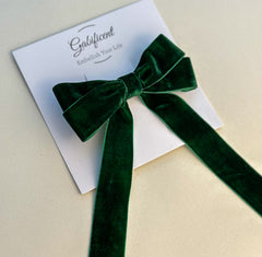 Velvet hair Bow- Green Gabificent