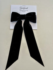 Velvet hair Bow Large - Black Gabificent