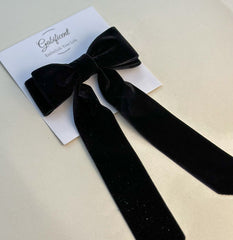 Velvet hair Bow Large - Black Gabificent