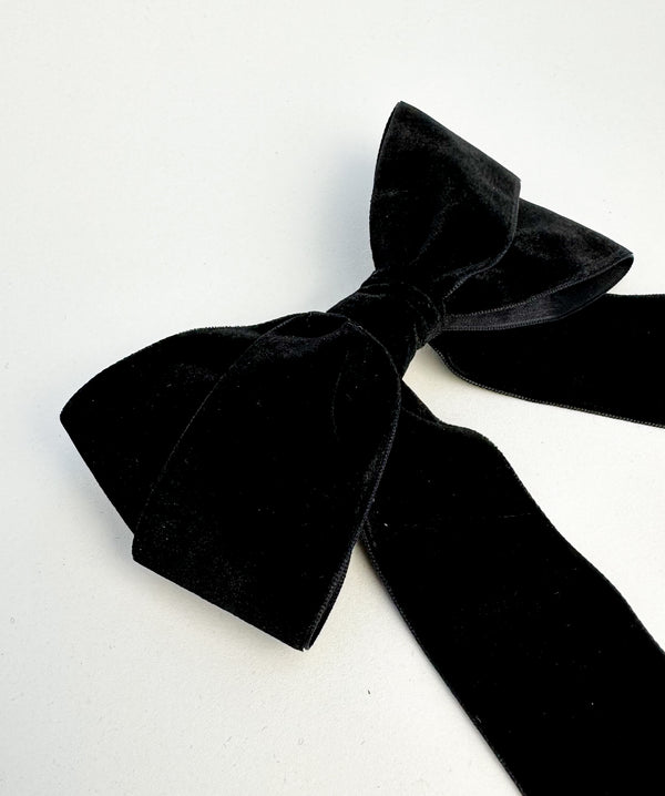 Velvet hair Bow Large - Black Gabificent