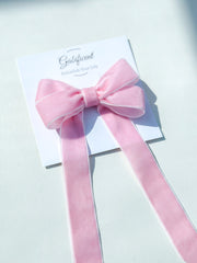 Velvet hair Bow- Pink Gabificent