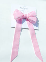 Velvet hair Bow- Pink Gabificent