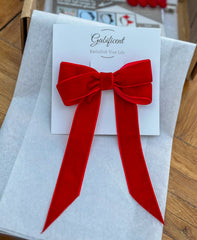 Velvet hair Bow- Red Gabificent