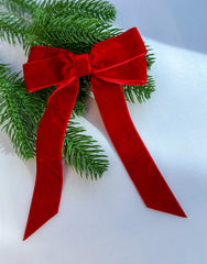 Velvet hair Bow- Red Gabificent