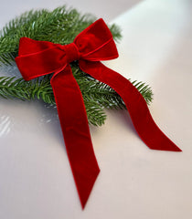 Velvet hair Bow- Red Gabificent