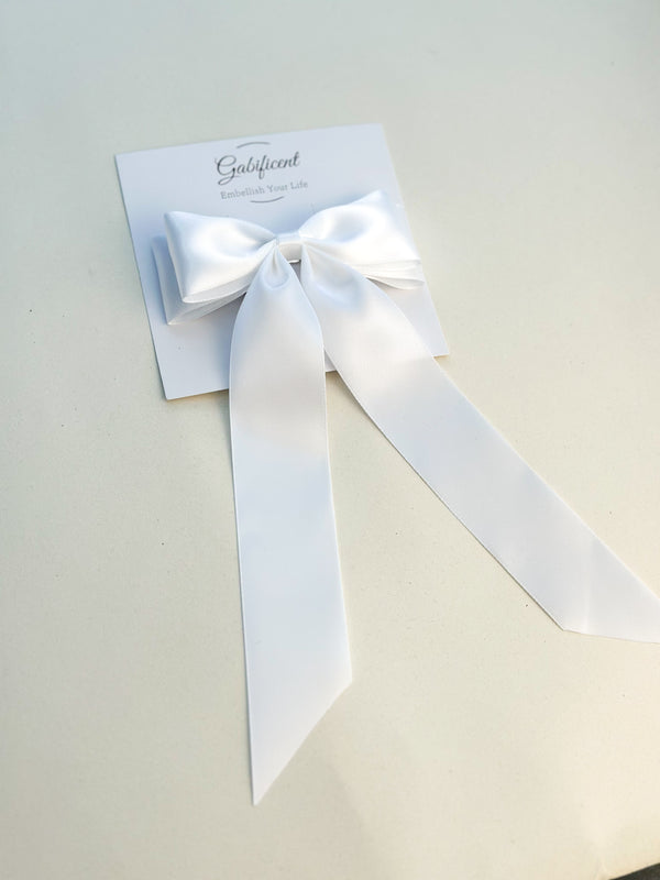 White hair bow - Satin Gabificent