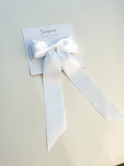 White hair bow - Satin Gabificent