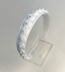 White headband with pearls - Gabificent