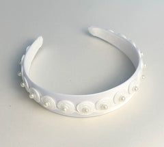 White headband with pearls - Gabificent