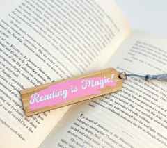 Wooden Bookmark 'Reading is Magic! ‘ Gabificent