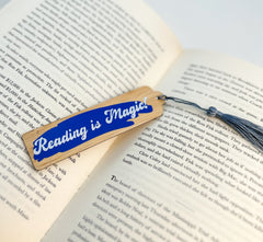 Wooden Bookmark 'Reading is Magic! ‘ Gabificent