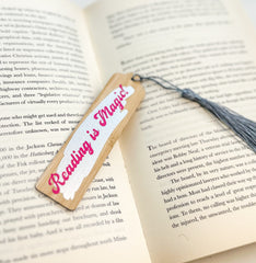 Wooden Bookmark 'Reading is Magic! ‘ Gabificent
