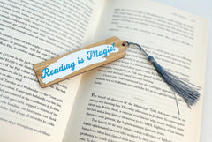 Wooden Bookmark 'Reading is Magic! ‘ Gabificent