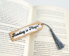Wooden Bookmark 'Reading is Magic! ‘ Gabificent