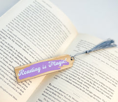 Wooden Bookmark 'Reading is Magic! ‘ Gabificent