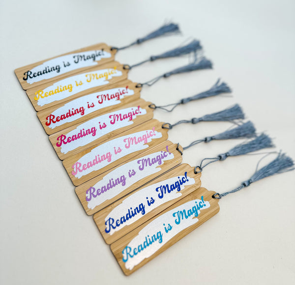 Wooden Bookmark 'Reading is Magic! ‘ Gabificent