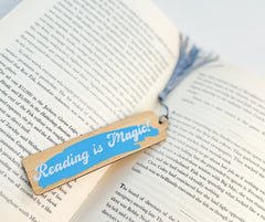 Wooden Bookmark 'Reading is Magic! ‘ Gabificent