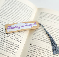 Wooden Bookmark 'Reading is Magic! ‘ Gabificent