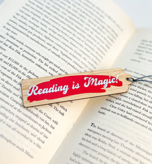 Wooden Bookmark 'Reading is Magic! ‘ Gabificent