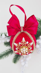 Christmas Bauble Ornament - Red Snowflake - One Piece