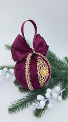 Christmas Baubles - Burgundy- One Piece