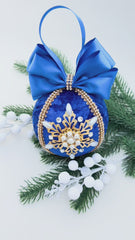 Christmas Baubles - Blue Snowflake - One piece