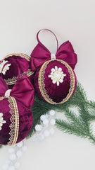 Christmas Baubles - Burgundy- One Piece