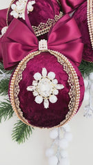 Christmas Baubles - Burgundy- One Piece