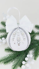 Christmas Bauble Ornament- White  - One Piece
