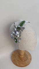 Christmas headband - Silver and White