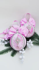 Christmas Bauble Ornament - Pink - One Piece