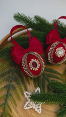 Christmas Baubles - Red- Set of 3