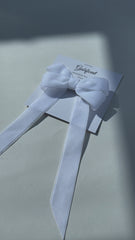 Velvet hair Bow- White