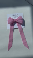 Velvet hair Bow- Pink