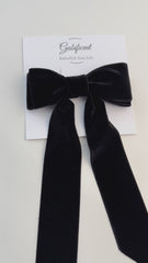 Velvet hair Bow Large - Black