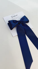 Navy Blue hair bow - Satin