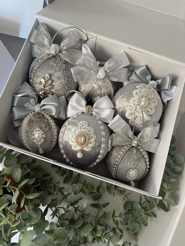 Christmas Baubles - Silver Gabificent
