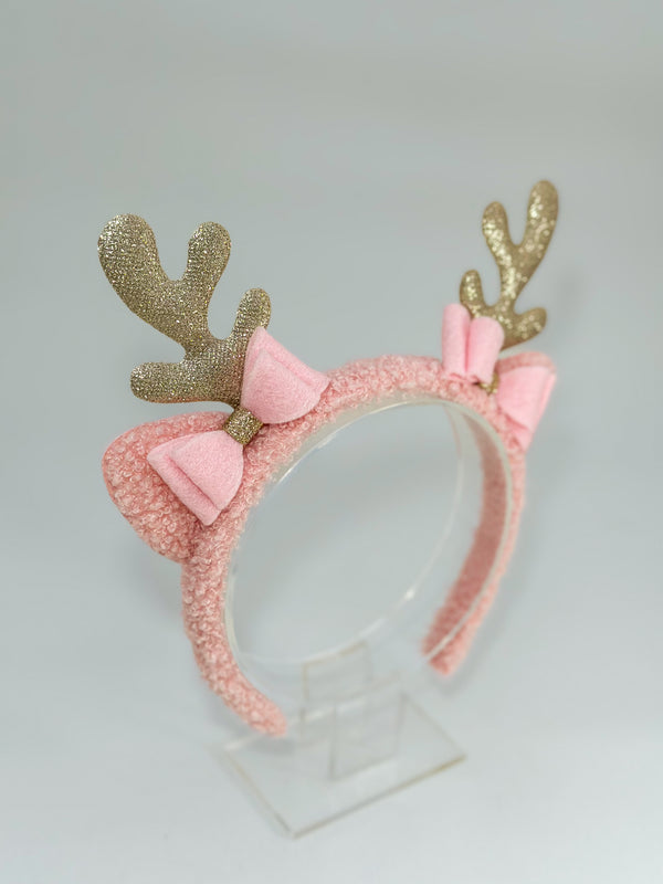 Christmas headband - Pink “Reindeer “ Gabificent